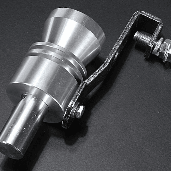 Universal Motorbike Turbo Whistle Pipe Car Exhaust Sound Muffler Large- Silver
