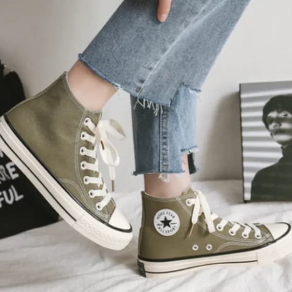 Classical High Top Eu 36 Canvas Sneakers - Green