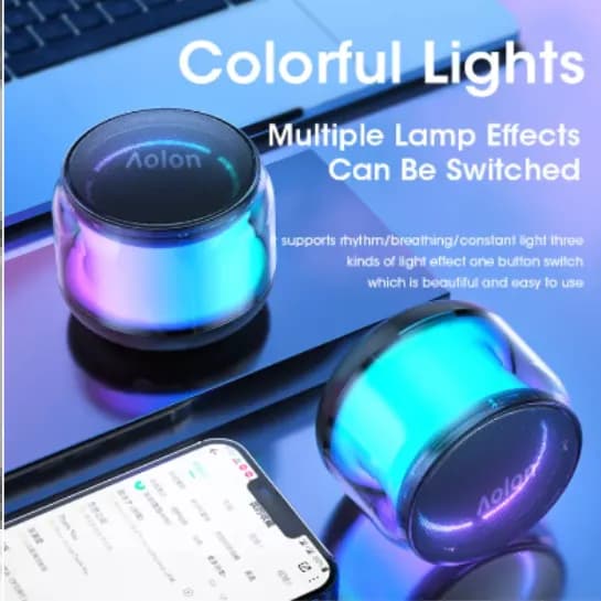 Galaxy Portable Bluetooth Speaker, Wireless Speaker With Colorful Flashing Lights