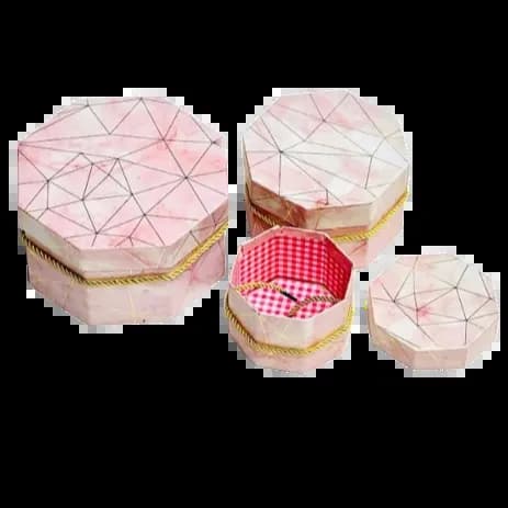 Pink Octagon Gift Box (3 Pcs)