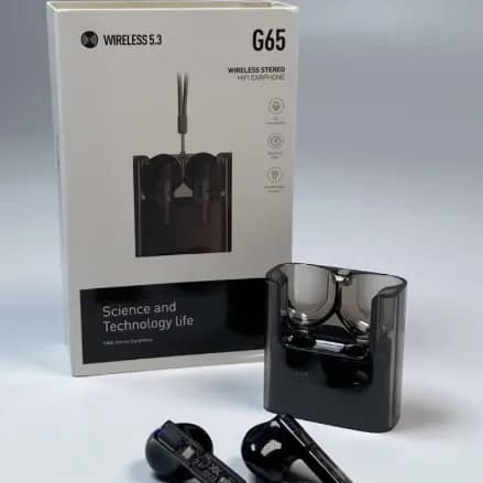 G65 Wireless Tws Stereo Hifi Crystal Transparent Bluetooth Earphone - Black