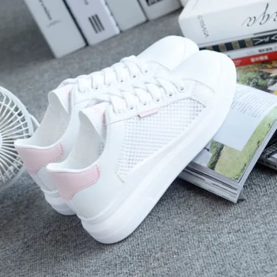 Sneakers Outdoor Casual Sports Shoes Eu 38 For Women - White And Pink