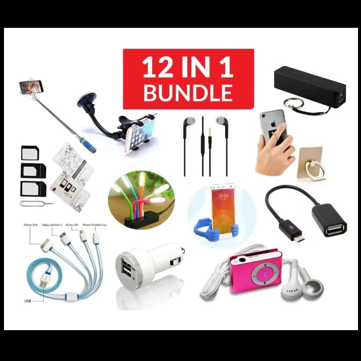 12 In 1 Complete Accessories Bundle Kit Bda-121 Assorted