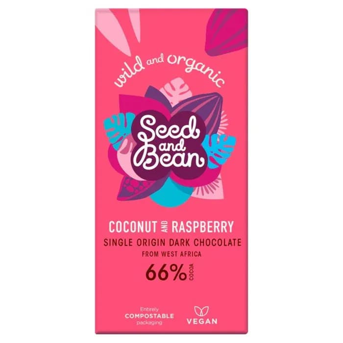 Seed & Bean Organic Coconut Raspberry Chocolate 85G