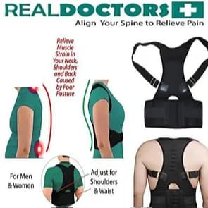 Real Doctors Back Posture Support Brace Extra Small Ja023-1 - Black