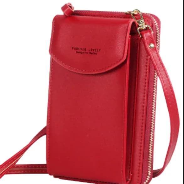 Forever Young 2 Pocket Messenger Bag For Women- Red