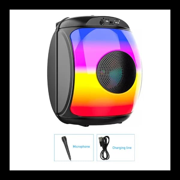 Generic Zqs1438 Wireless Bluetooth Melody Led Lantern Gift Outdoor Subwoofer Card Speaker - Black