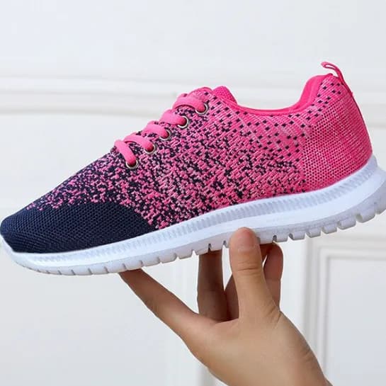 Fashion Breathable Walking Flat Sneakers Eu 38 For Women - Pink(Ja140)