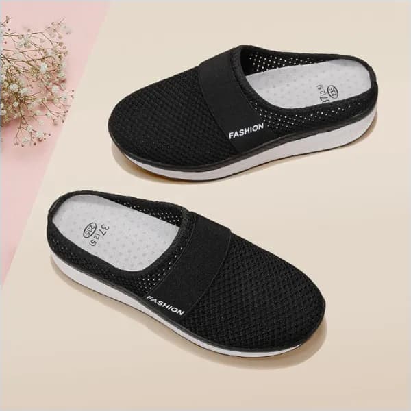 Fashion Breathable Mesh Slip-On Shoes Good-Looking Travel Essentials For Women Eu 38 - Black