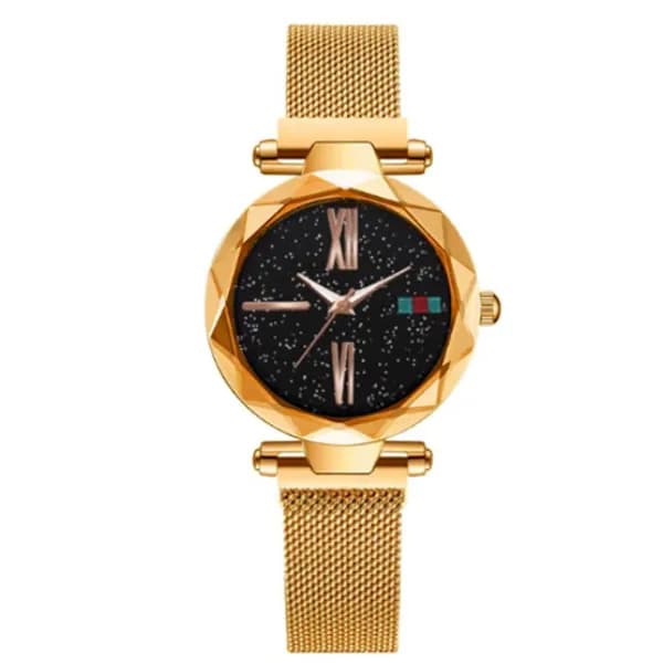 Flli Star Sky Magnetic Mesh Strap Watch - Golden