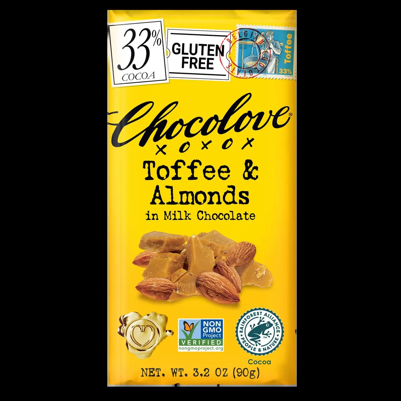 Chocolove Toffee Almond Milk Chocolate 90G