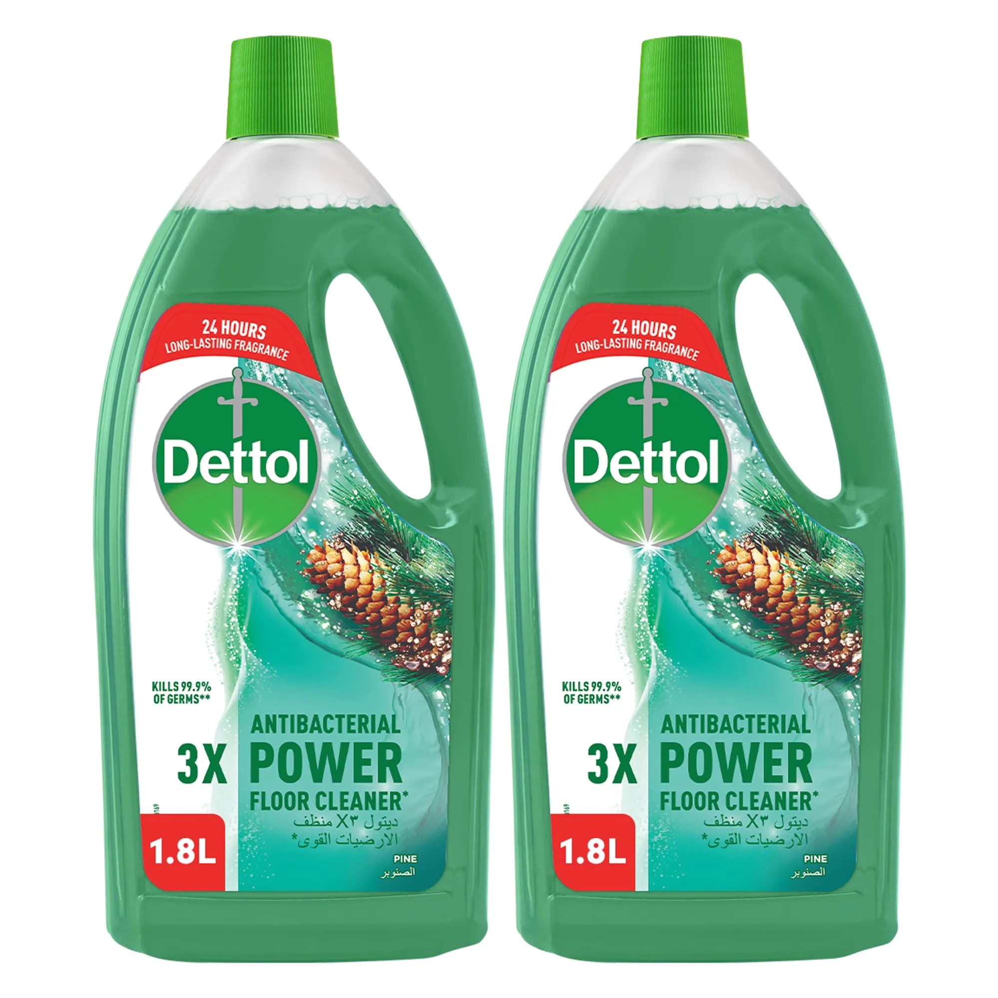 Dettol Power Floor Cleaner Pine 2x1.8L 