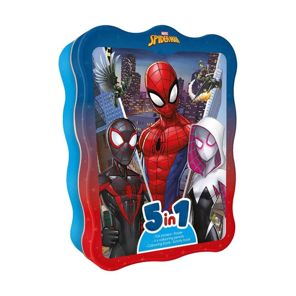 Marvel Spider-Man 5-In-1 Activity Tin