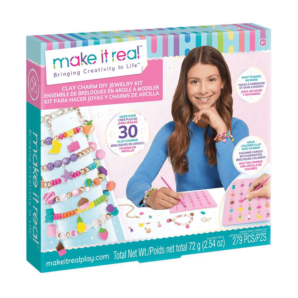 Make It Real Clay Charm Diy Jewelry Kit (279 Pieces)
