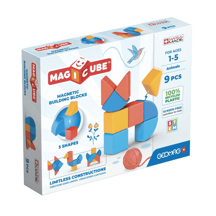Geomag - Magicube Recycled 3 Shapes Animals ( 9 pcs )