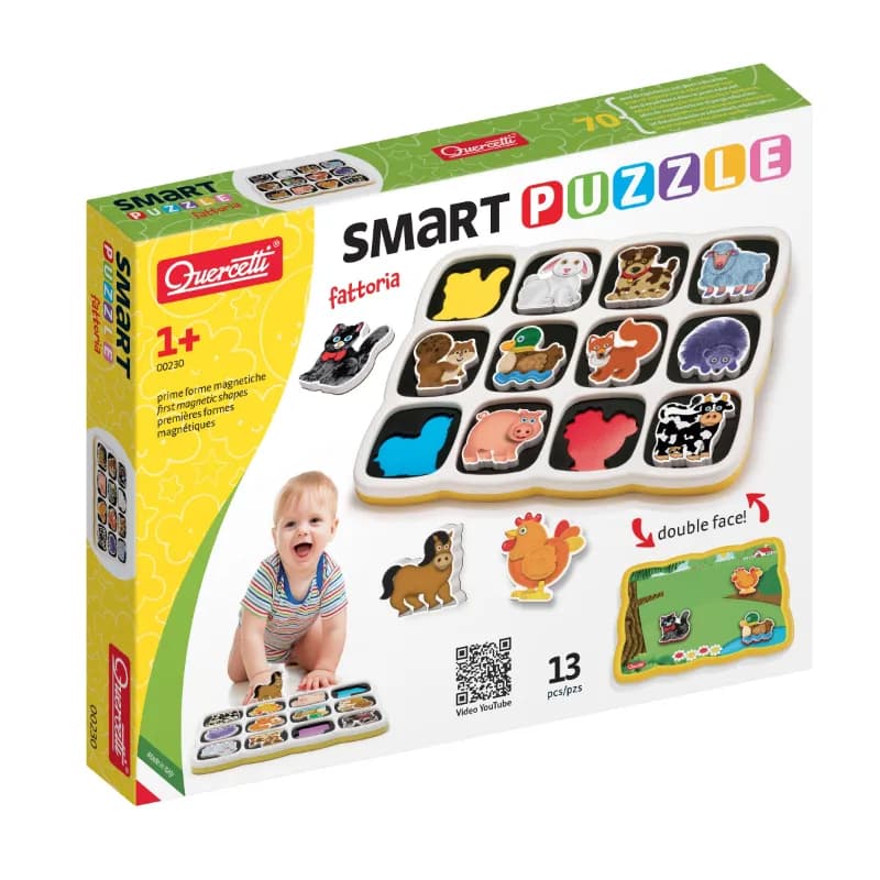 Quercetti - Smart Magnet Puzzle - Farm