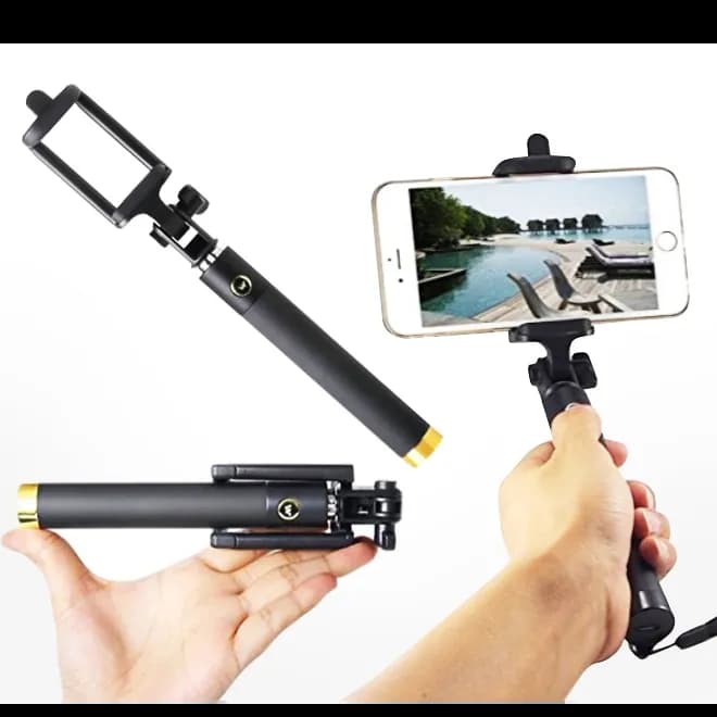 Fn-Locust Series Selfie Stick, Connects To Smartphone, Integrated Foldable Smart Shooting Aid