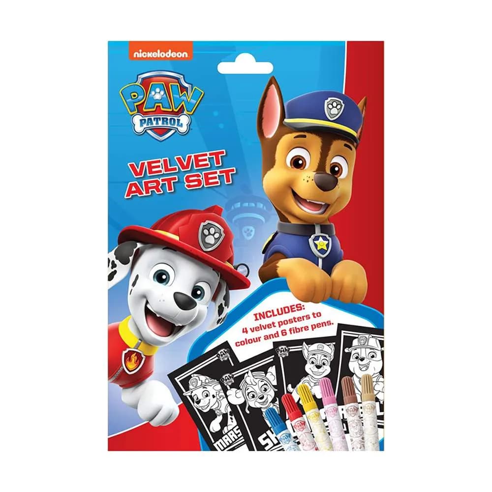 Paw Patrol Velvet Art Set With Fiber Pens