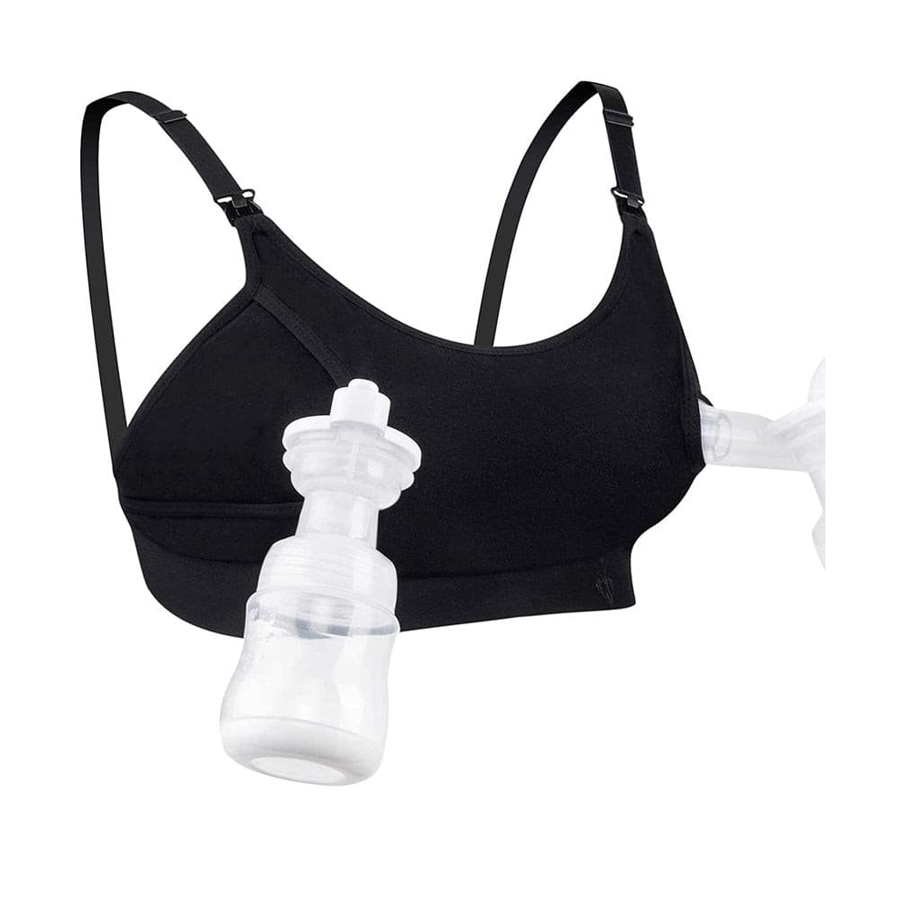 Momcozy Adjustable Breast Pump Bra (Xl) Black