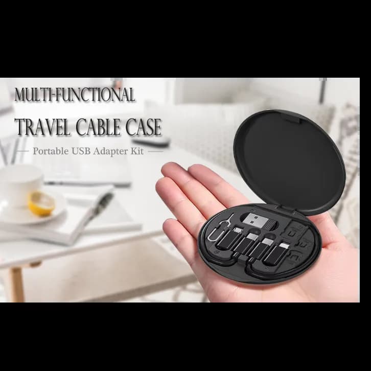 6 In 1 Multi Functional Usb Cable Conversion Storage Box - B