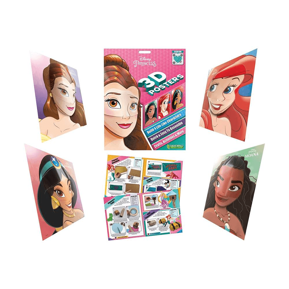 Disney Princess 3D Posters Paperback Book (32 Pages)