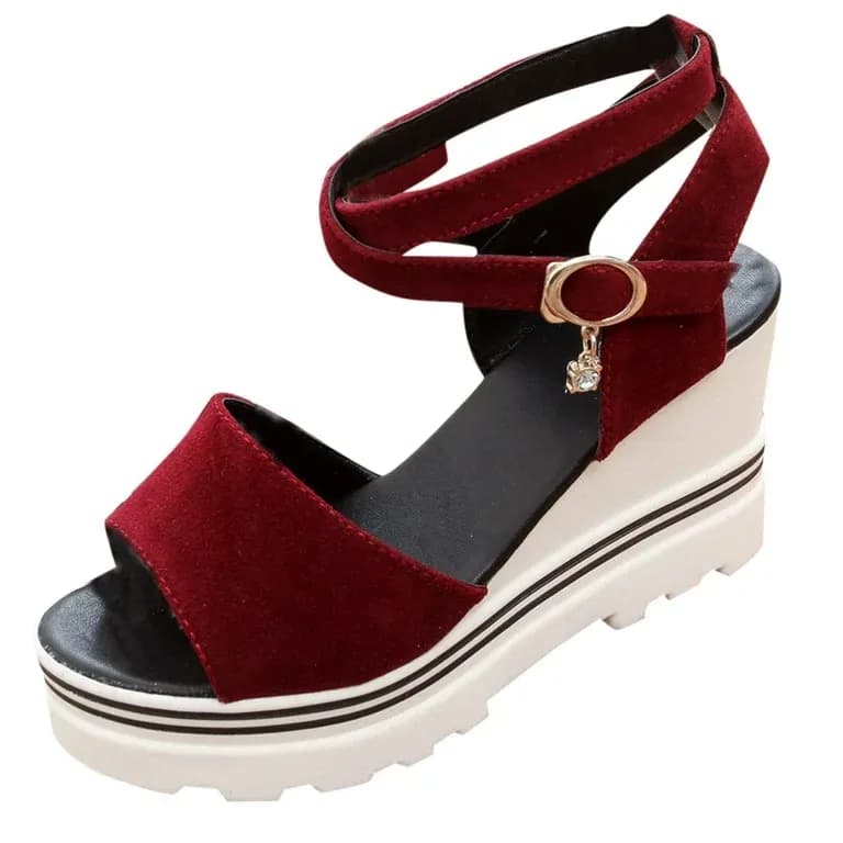 New Summer High Heels Wedges Eu35 For Women – Red