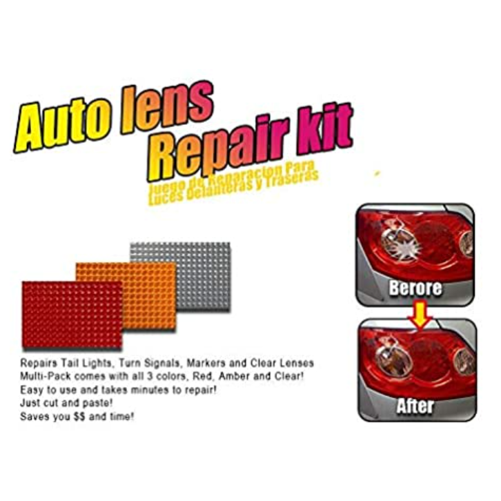 Generic Auto Lens Repair Kit Quick Fix A Cracked Broken Tail Light Smooth Surface Polish Red Amber