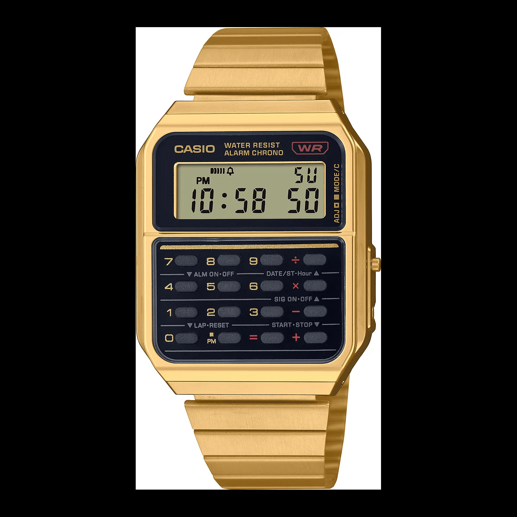Watch Digital Type -  Chrome Plated Resin - Gold - WR 50M     A120WEG-9ADF