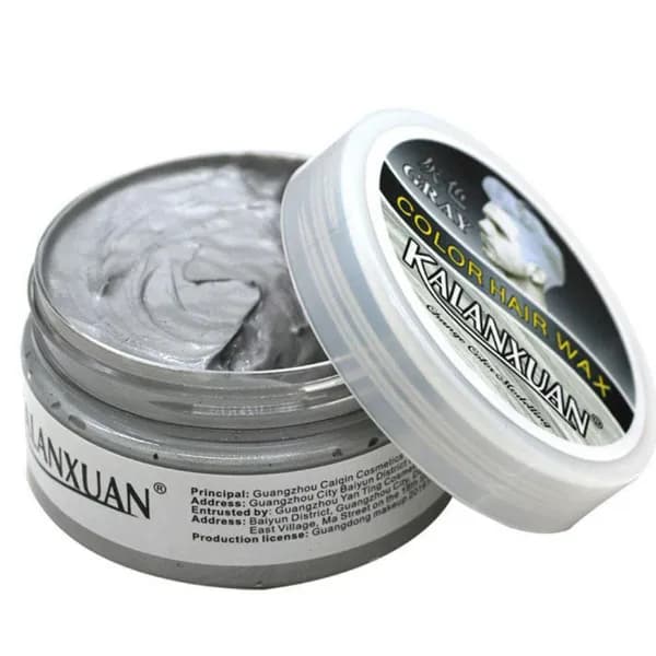 Unisex Tansparent Natural Hair Color Wax Cream - Grey