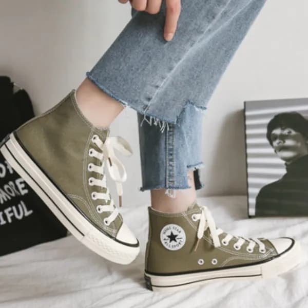 Classical High Top Eu 39 Canvas Sneakers - Green