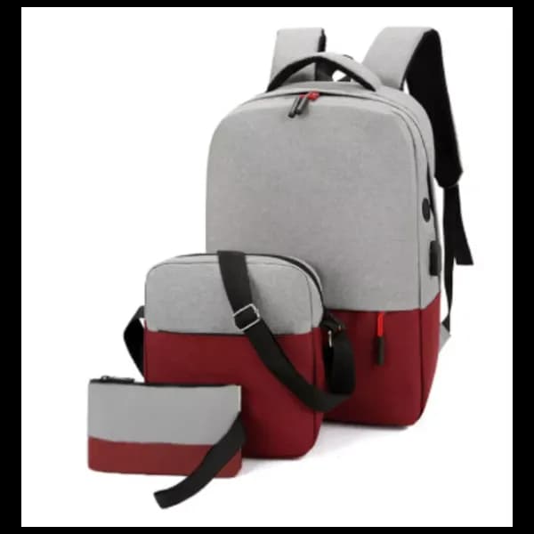 Fn Set Of 3 Pieces Business Laptop Backpack - Red