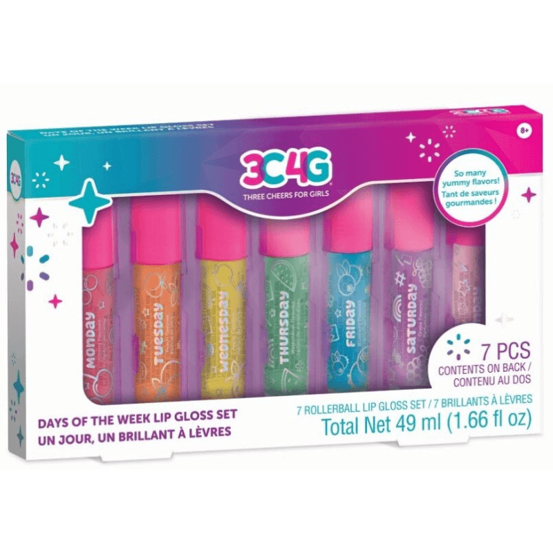 3C4G - Days Of The Week Rollerball Lip Gloss Set