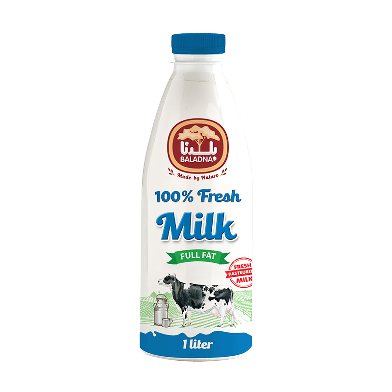 Baladna Fresh Cow Milk Full Fat, 1L