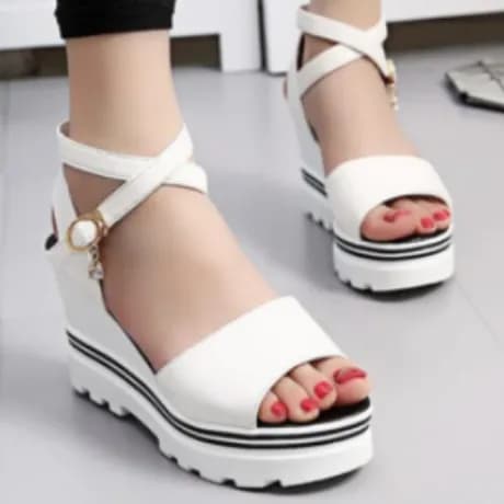 New Summer High Heels Wedges Eu35 For Women – White