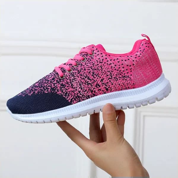 Fashion Breathable Walking Flat Sneakers Eu 37 For Women - Pink(Ja140)