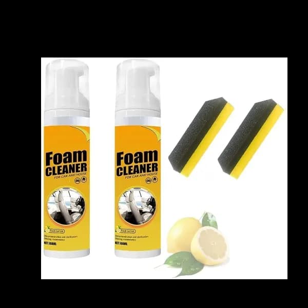 Foam Cleaner, Spray Foam Cleaner, Car Seat Upholstery Strong Stain Remover, Foam Cleaner, Interior Lemony Foam Cleaner, Strong Cleaner Spray For Car, Interior, Kitchen