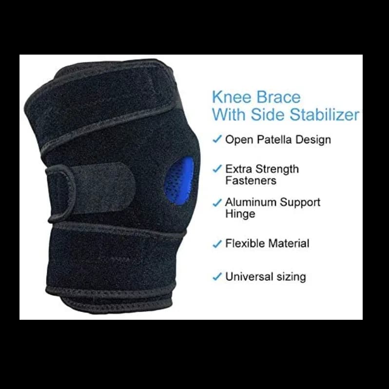 Breathable Adjustable Open Patella Knee Brace For Sports And Cycling- Black