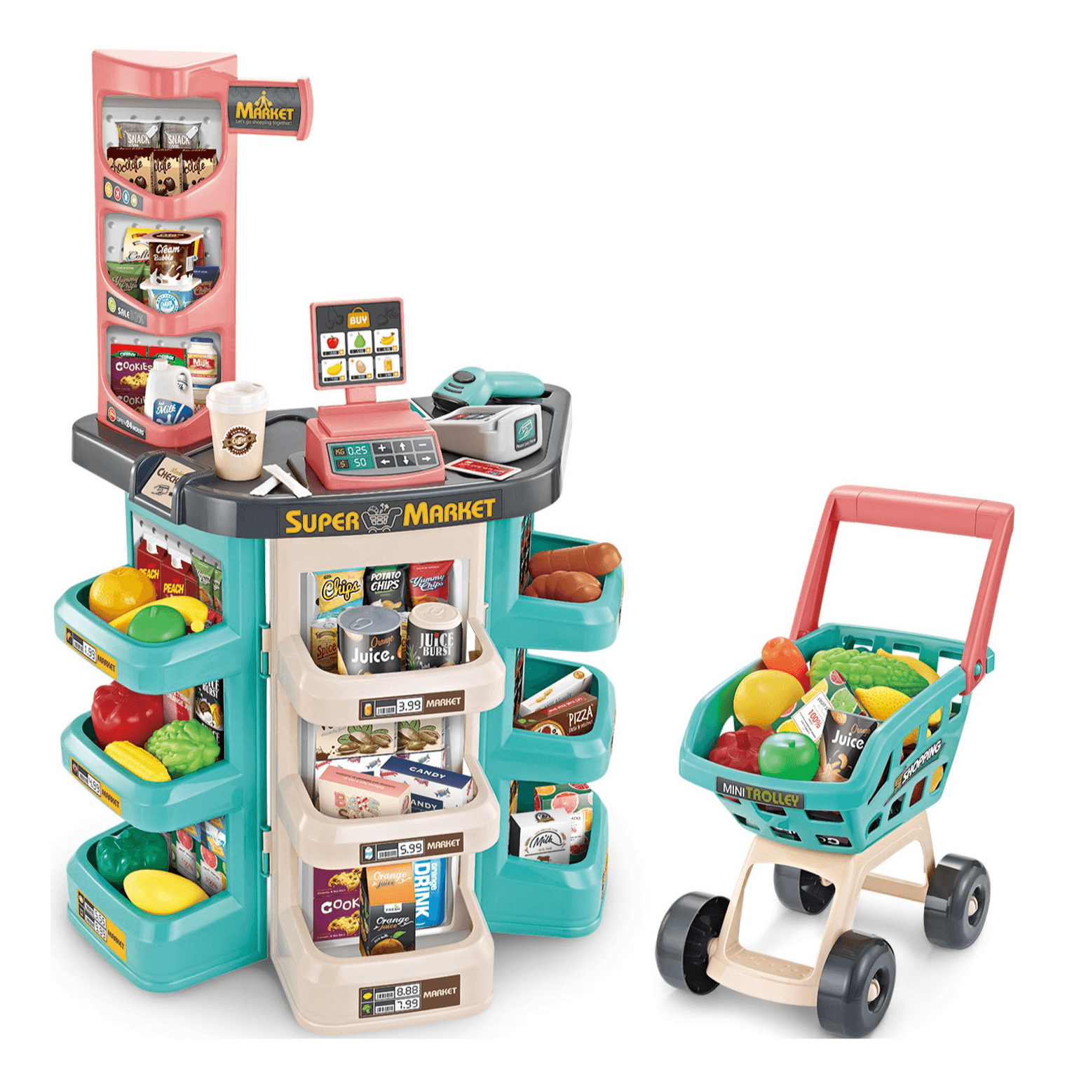 Supermarket Playset with 47 Accessories