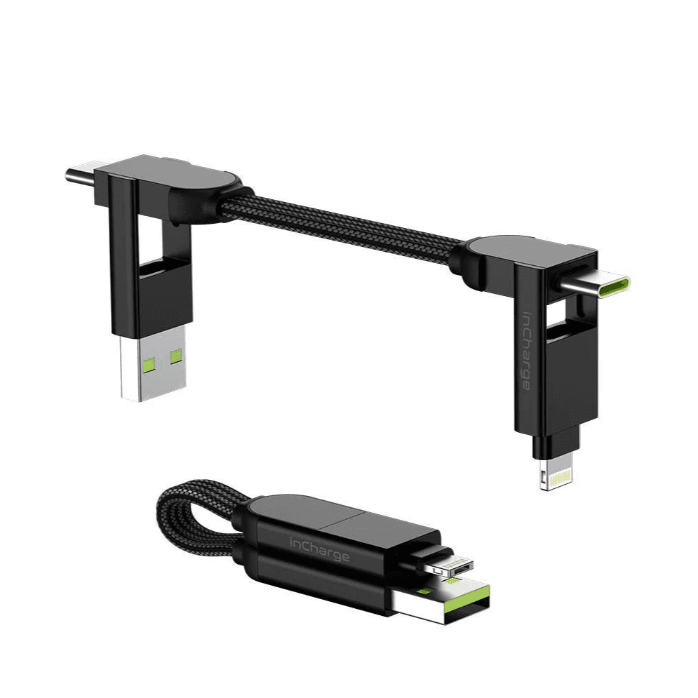 Rolling Square InCharge X 100W 6 in 1 Charging Cable 0.25ft Black