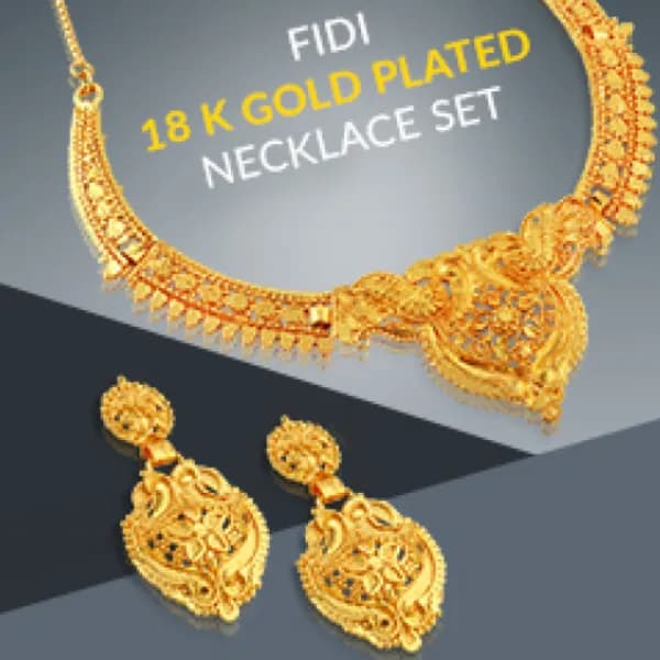 Milano 18K Gold Plated 1 Piece Set Necklace With Earring Set