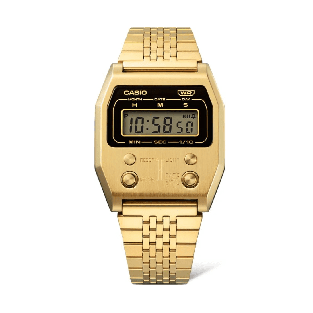 Watch Digital Type -  Chrome Plated Resin - Gold - WR 50M     A1100G-5DF