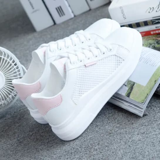 Sneakers Outdoor Casual Sports Shoes Eu 39 For Women - White And Pink