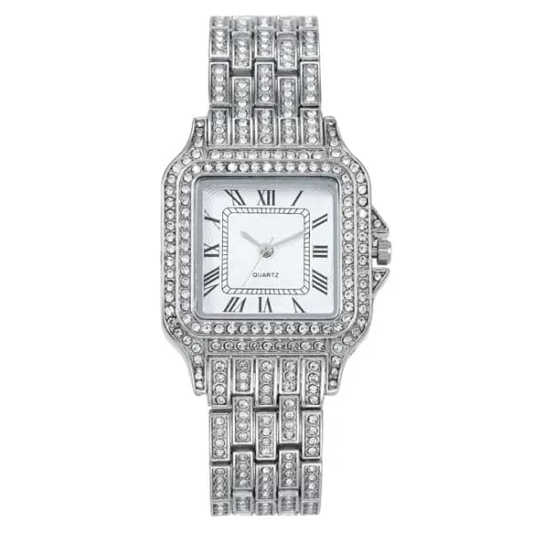 Luxury Women Watch Full Rhinestone Ladies Wrist Watch Relogio Feminino - Silver