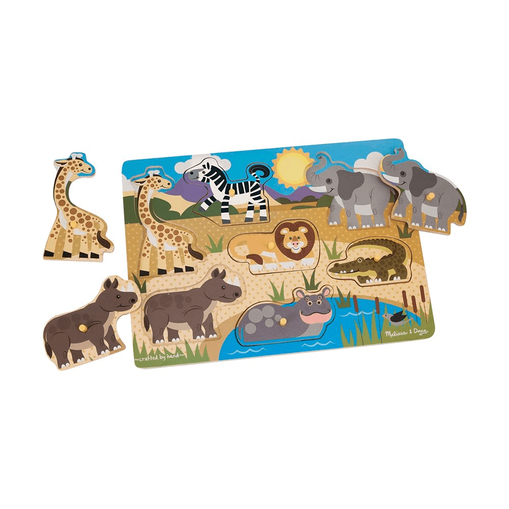 Melissa & Doug Safari Peg Puzzle (7 Pieces)