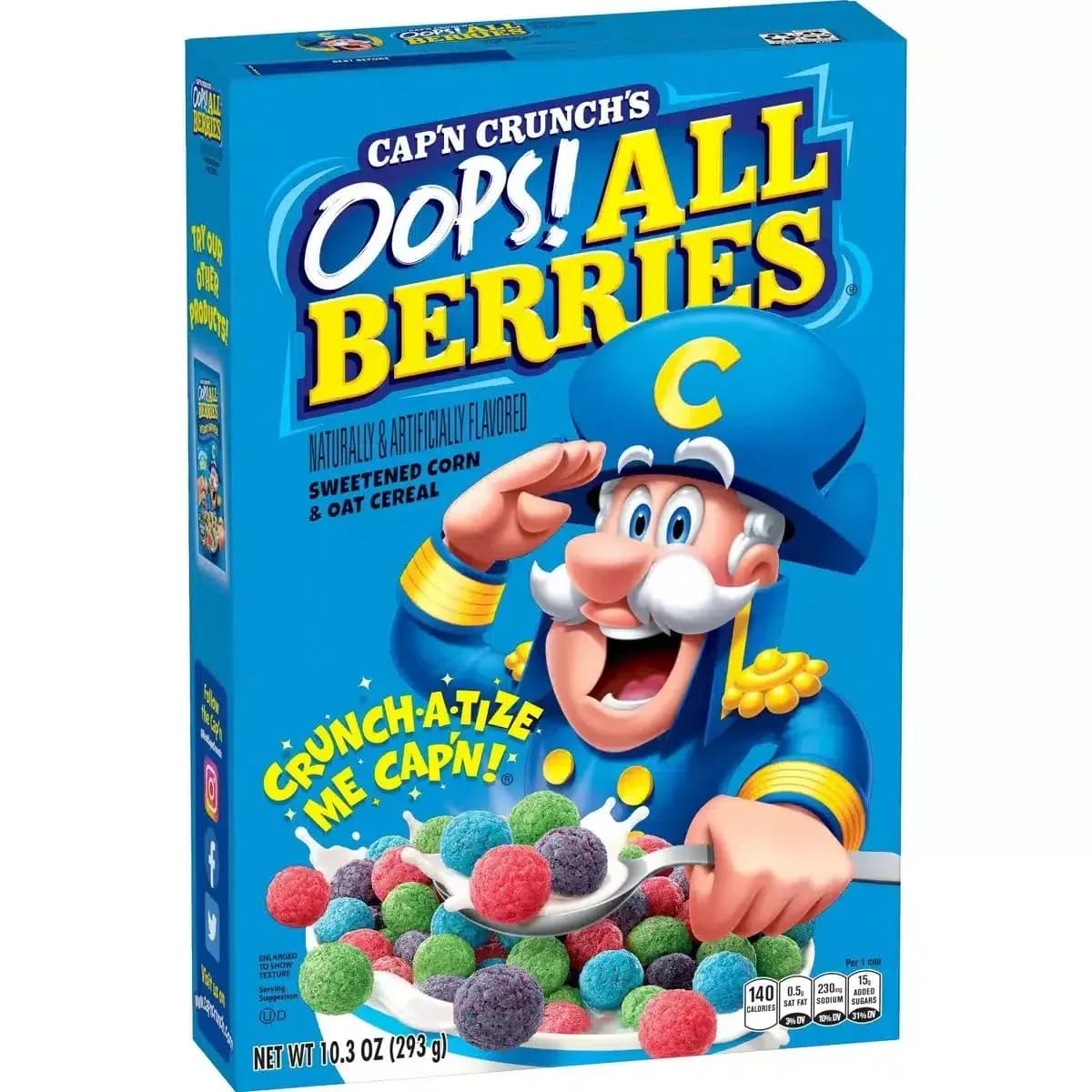 Quaker Cap N Crunch All Berries Cereal 293G