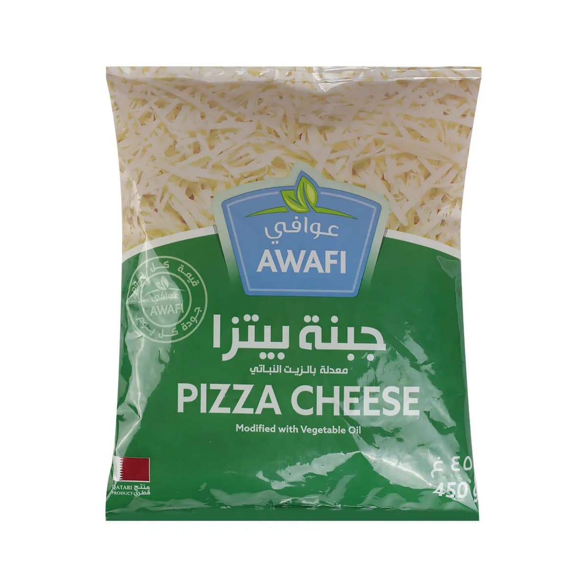 Awafi Shredded Mozzarella Pizza Cheese 450 Grams