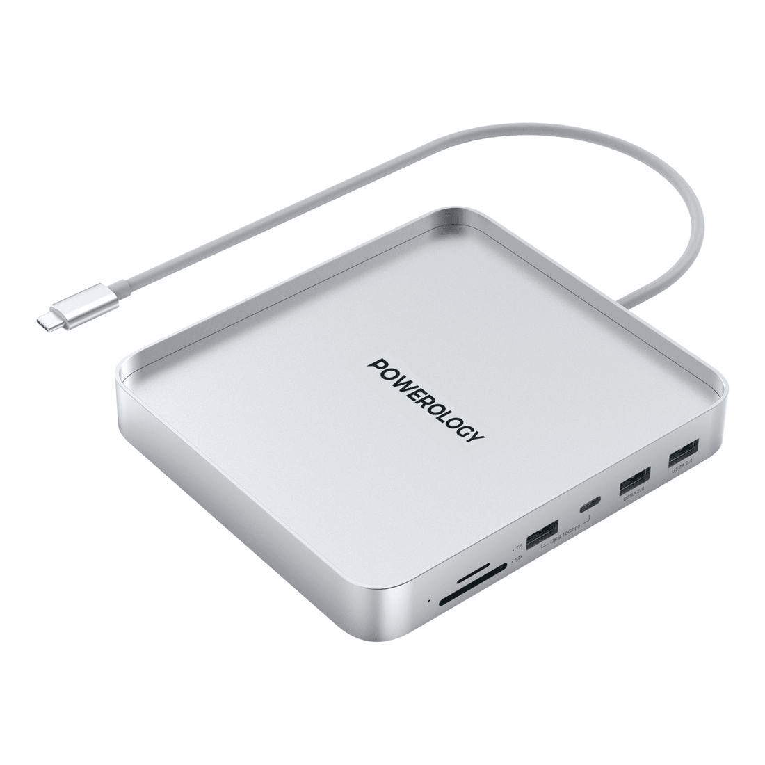 ""Powerology 24"" iMac Compatible Usb-C Hub & Stand With SSD  Enclosure Silver"