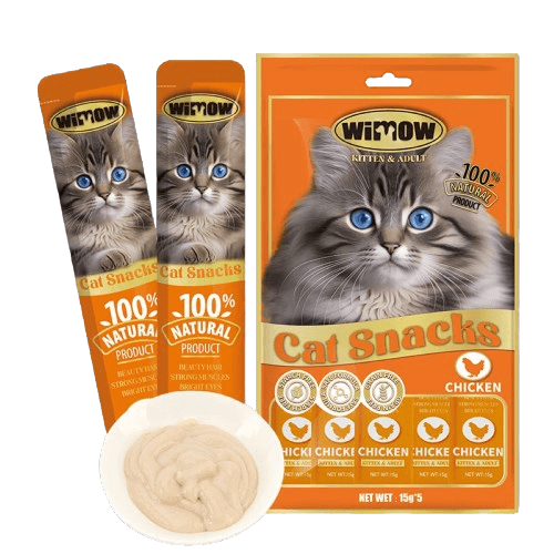 Wimow Cat Snacks Paste Chicken 15G 5 Tubes 75G 15Gx5 Tubes 