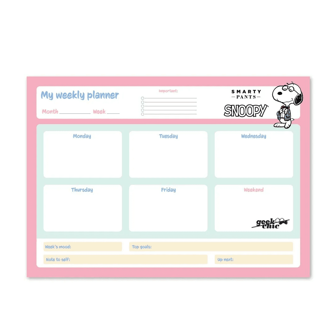 SNOOPY A3 WEEKLY PLANNER