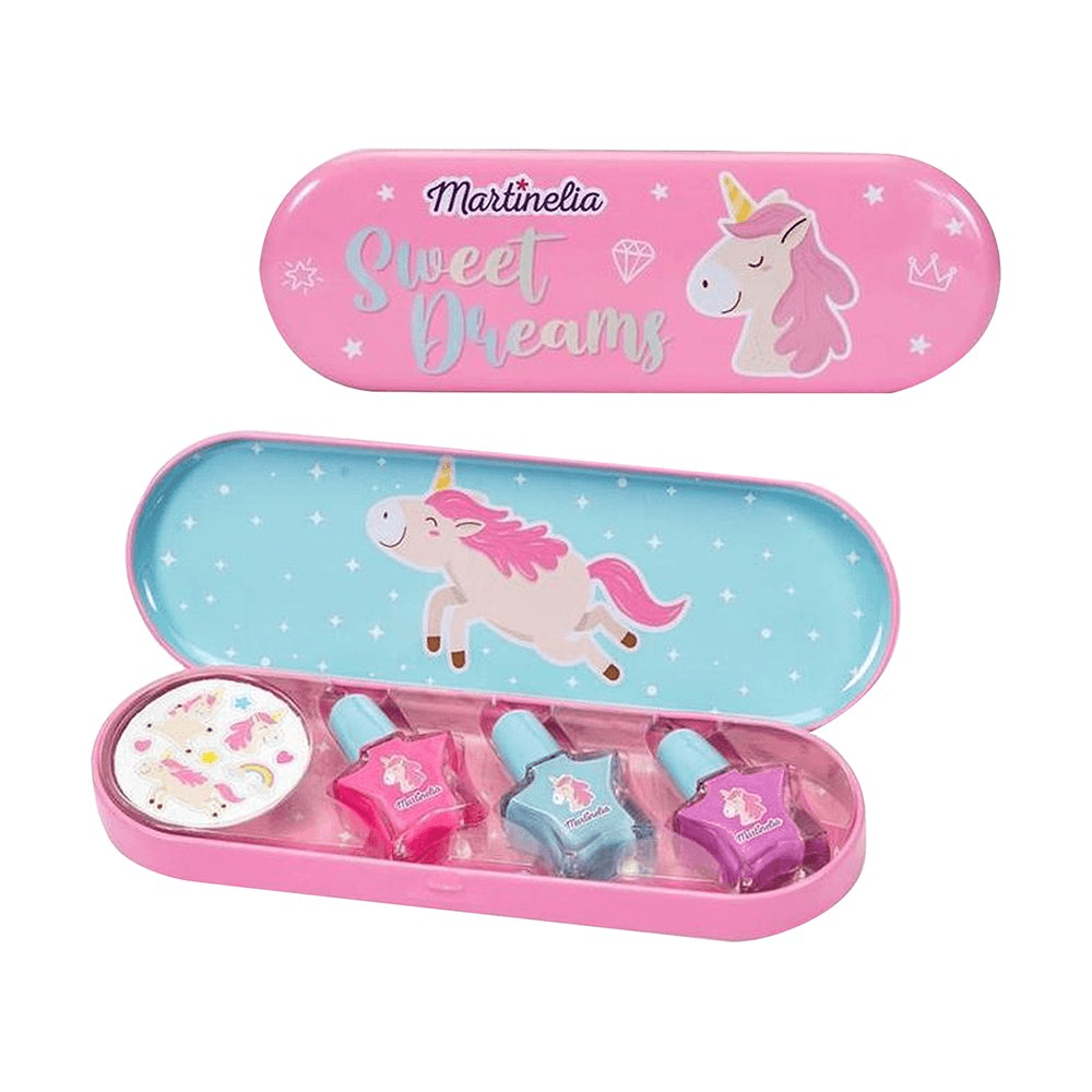 Martinelia Little Unicorn Nail Polish & Sticker Tin Box for 5+ Years 4Pcs